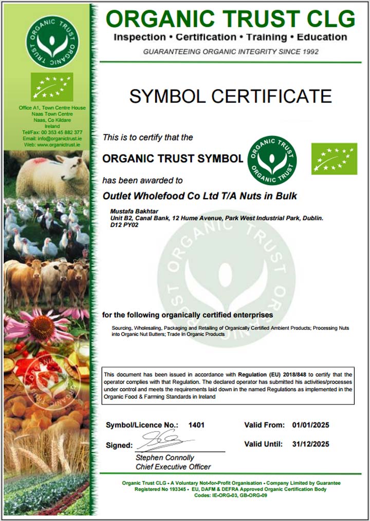 Organic Certificate Nuts in Bulk